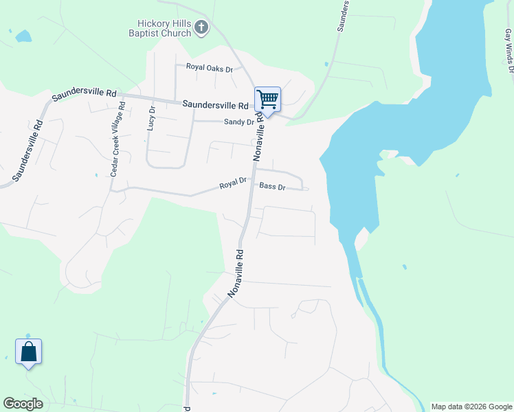 map of restaurants, bars, coffee shops, grocery stores, and more near 1001 Waters Edge Circle in Mt. Juliet