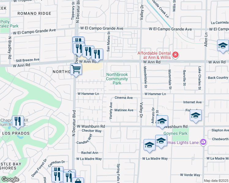 map of restaurants, bars, coffee shops, grocery stores, and more near 4435 Scarlet Sea Avenue in North Las Vegas