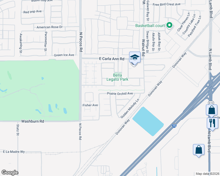 map of restaurants, bars, coffee shops, grocery stores, and more near 3653 Remington Grove Avenue in North Las Vegas