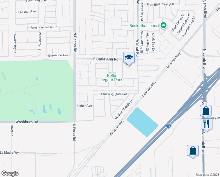 map of restaurants, bars, coffee shops, grocery stores, and more near 3709 Remington Grove Avenue in North Las Vegas