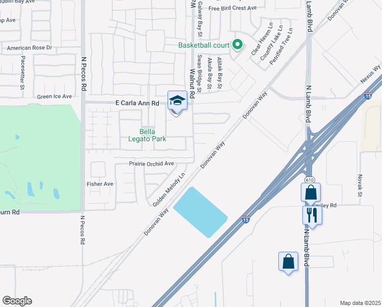 map of restaurants, bars, coffee shops, grocery stores, and more near 3865 Van Ness Avenue in North Las Vegas