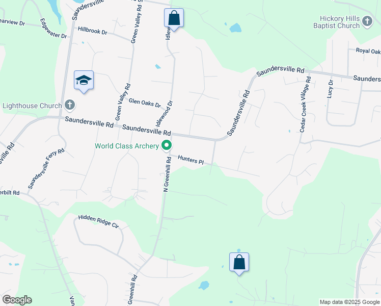 map of restaurants, bars, coffee shops, grocery stores, and more near 2005 Hunters Place in Mt. Juliet