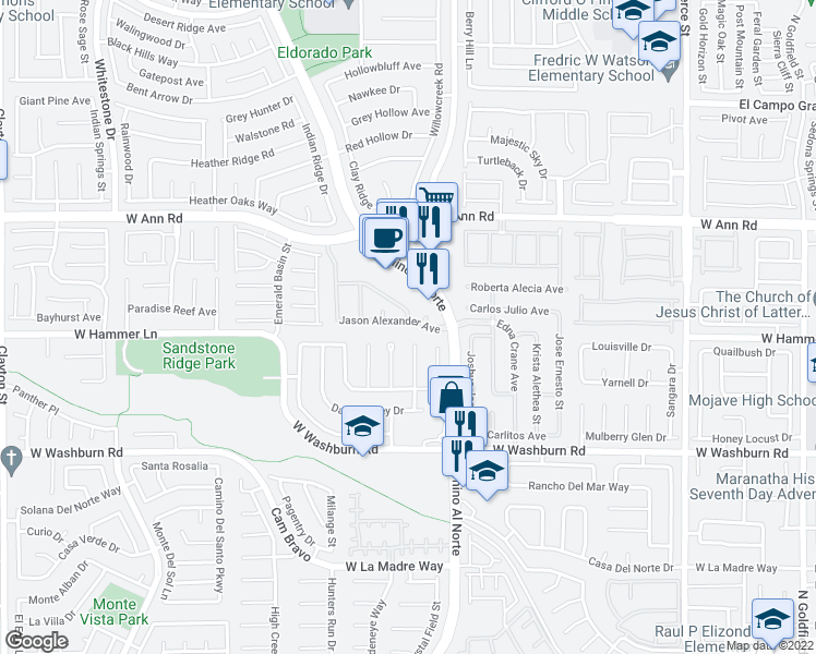 map of restaurants, bars, coffee shops, grocery stores, and more near 907 Jason Alexander Avenue in North Las Vegas