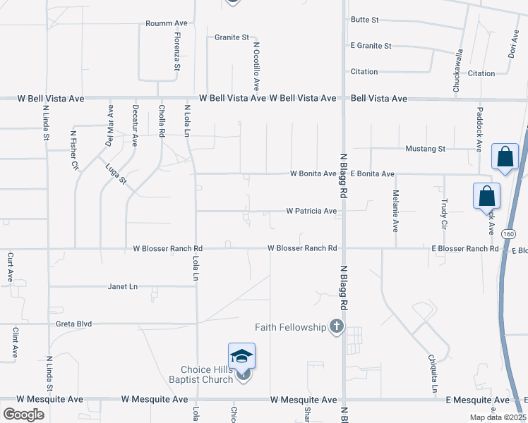 map of restaurants, bars, coffee shops, grocery stores, and more near 241 West Patricia Lane in Pahrump