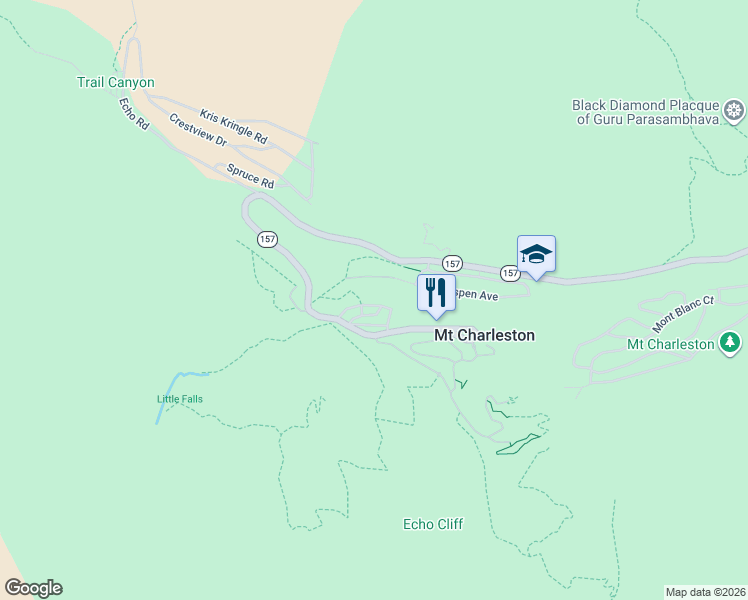 map of restaurants, bars, coffee shops, grocery stores, and more near 4778 Knotty Pine Way in Mount Charleston