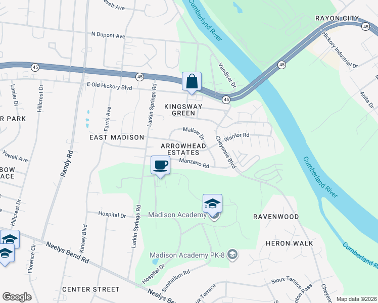map of restaurants, bars, coffee shops, grocery stores, and more near 808 Fawn Lane in Nashville