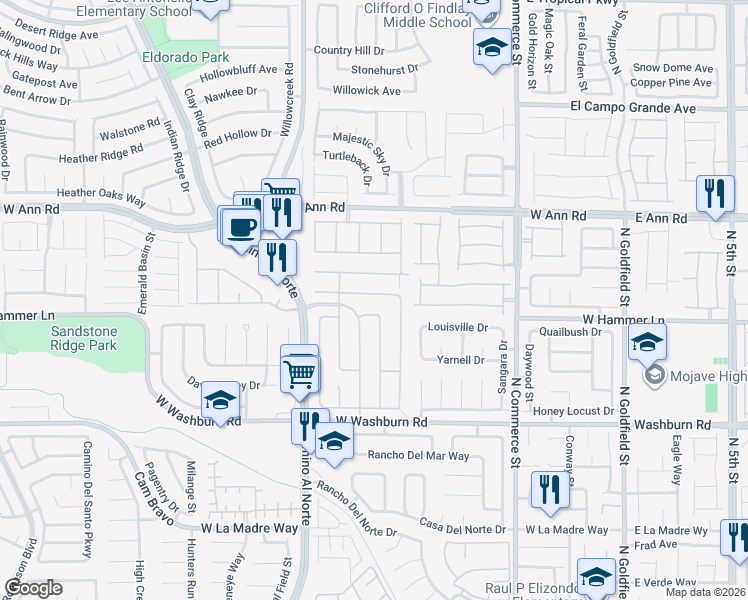 map of restaurants, bars, coffee shops, grocery stores, and more near 617 Carlos Julio Avenue in North Las Vegas