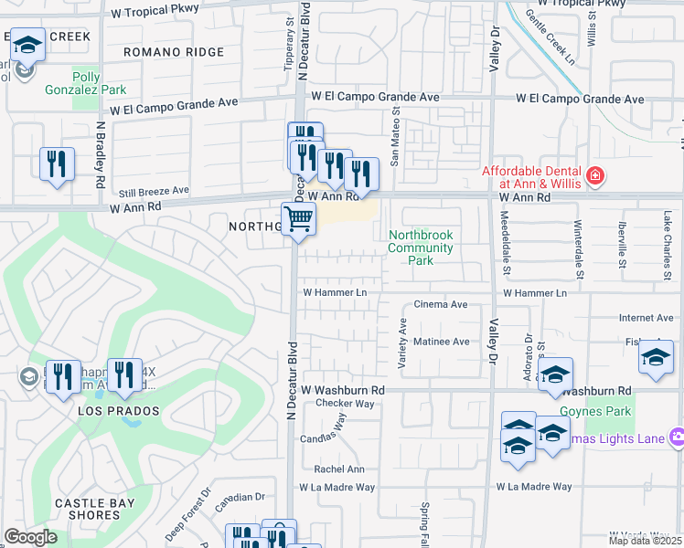 map of restaurants, bars, coffee shops, grocery stores, and more near 4634 English Lavender Avenue in North Las Vegas