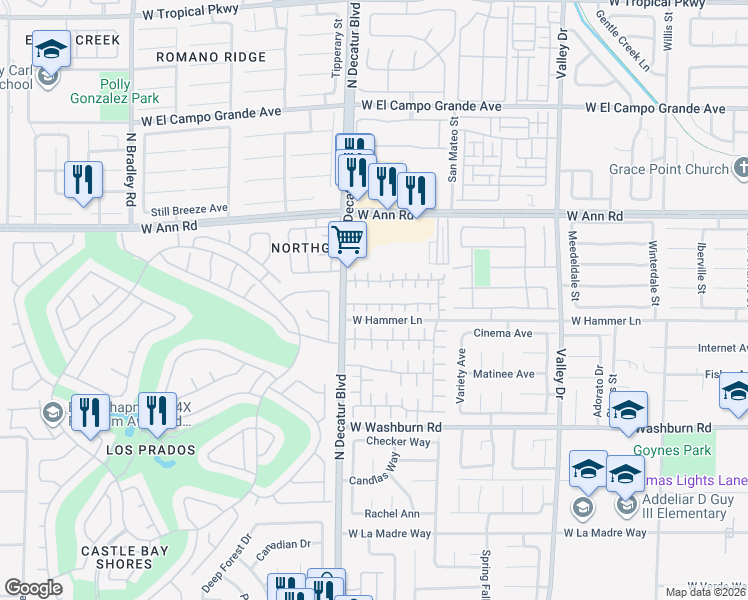 map of restaurants, bars, coffee shops, grocery stores, and more near 4706 English Lavender Avenue in North Las Vegas