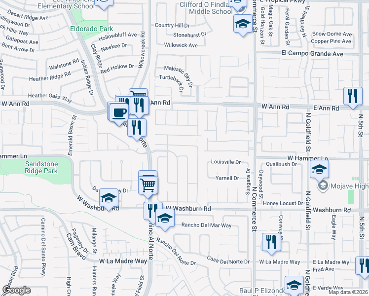 map of restaurants, bars, coffee shops, grocery stores, and more near 617 Carlos Julio Avenue in North Las Vegas