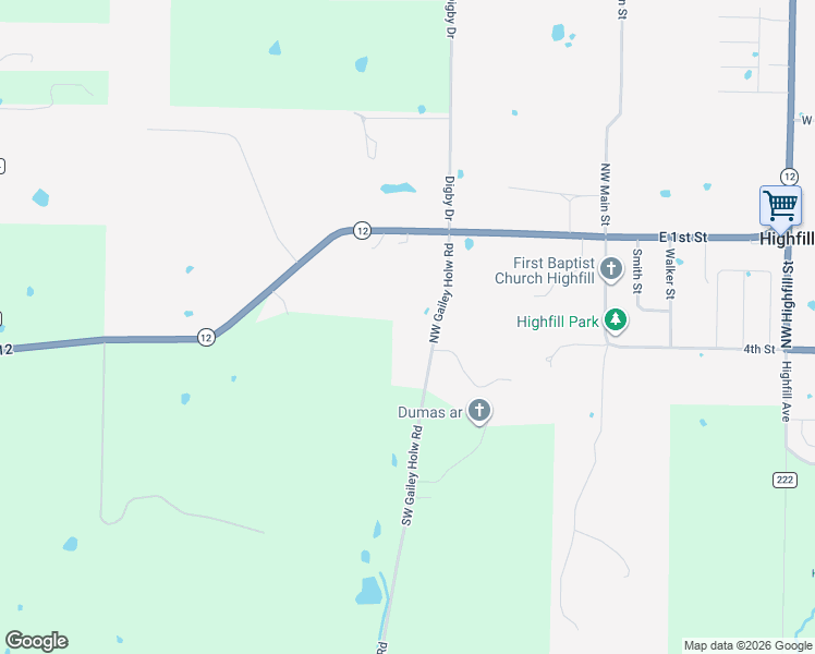 map of restaurants, bars, coffee shops, grocery stores, and more near 12115 Gailey Hollow Road in Siloam Springs