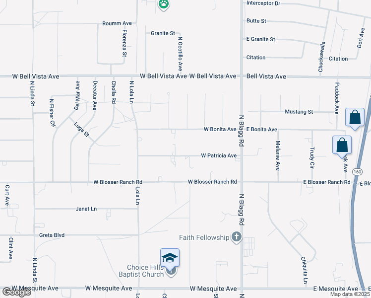 map of restaurants, bars, coffee shops, grocery stores, and more near 270 West Patricia Avenue in Pahrump
