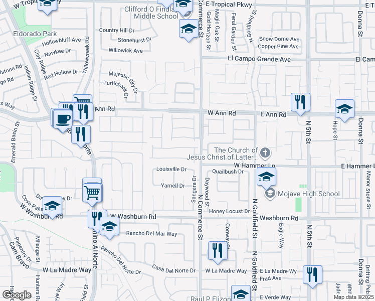map of restaurants, bars, coffee shops, grocery stores, and more near 329 Orchid Oasis Avenue in North Las Vegas