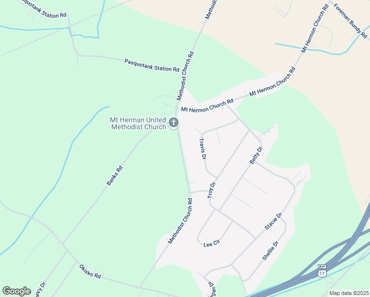 map of restaurants, bars, coffee shops, grocery stores, and more near 682 Methodist Church Road in Elizabeth City