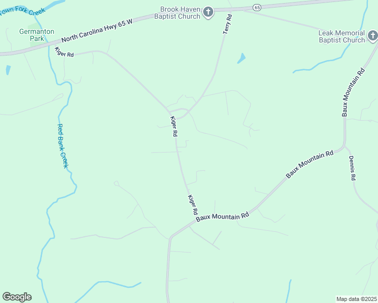 map of restaurants, bars, coffee shops, grocery stores, and more near 8913 Kiger Road in Germanton