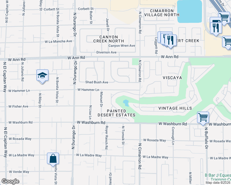 map of restaurants, bars, coffee shops, grocery stores, and more near 8112 Golfers Oasis Drive in Las Vegas