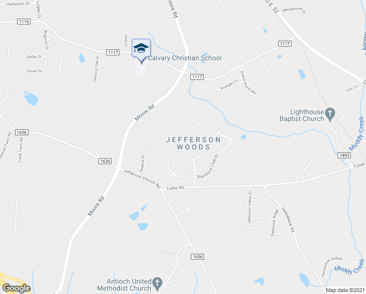 map of restaurants, bars, coffee shops, grocery stores, and more near 9028 Jefferson Woods Drive in Rural Hall