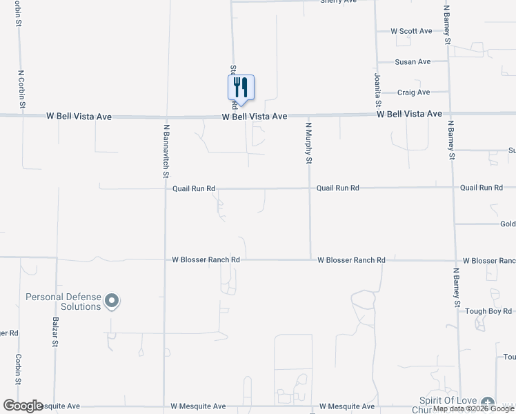 map of restaurants, bars, coffee shops, grocery stores, and more near 3681 Quail Run Road in Pahrump