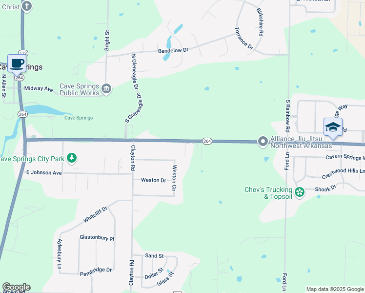 map of restaurants, bars, coffee shops, grocery stores, and more near 925 East Lowell Avenue in Cave Springs