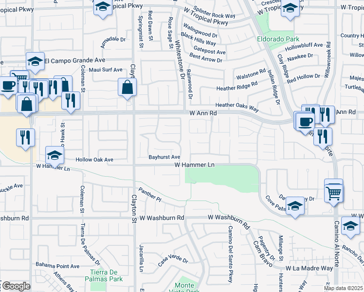 map of restaurants, bars, coffee shops, grocery stores, and more near 5440 Grand Rapids Street in North Las Vegas