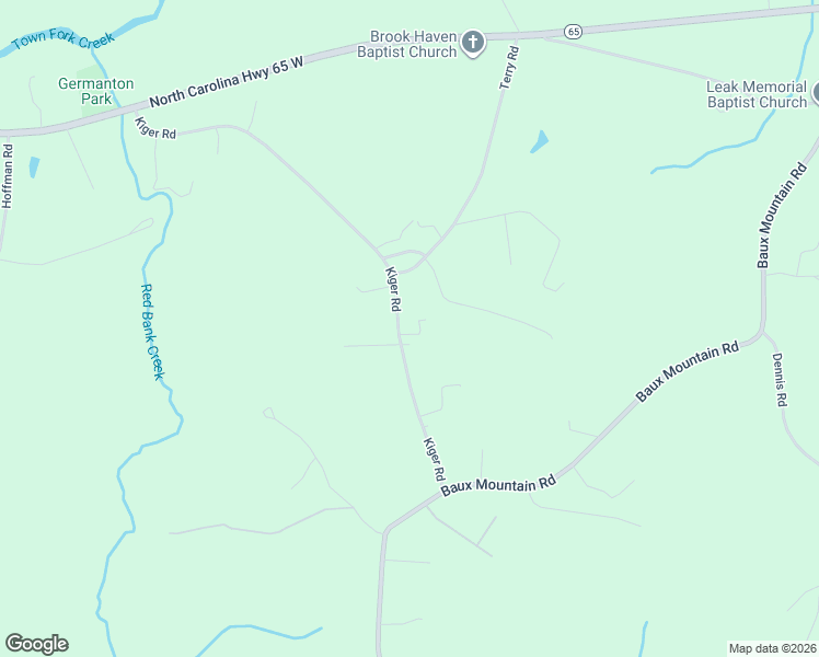 map of restaurants, bars, coffee shops, grocery stores, and more near 1429 Kiger Road in Germanton