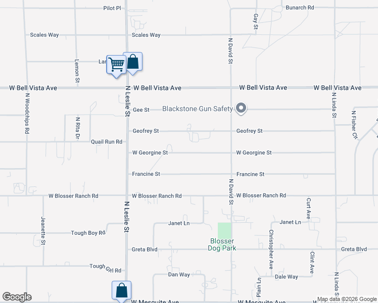 map of restaurants, bars, coffee shops, grocery stores, and more near 1700 West Georgine Street in Pahrump