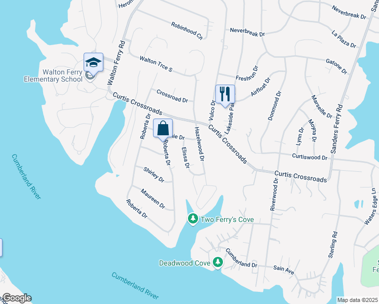 map of restaurants, bars, coffee shops, grocery stores, and more near 105 Elissa Dr in Hendersonville
