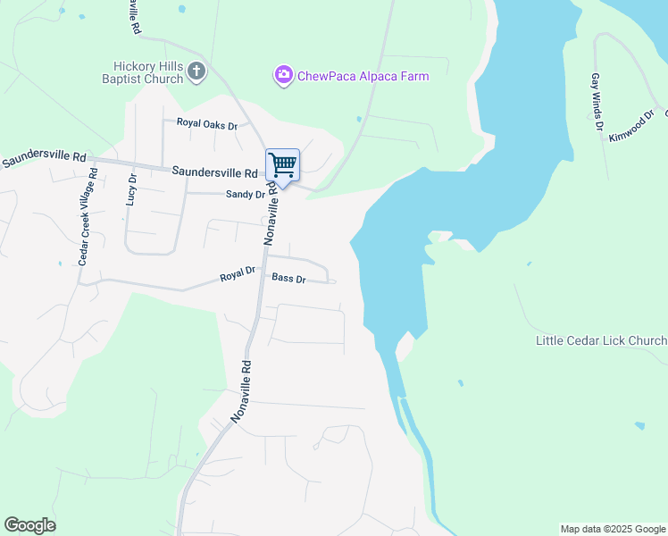 map of restaurants, bars, coffee shops, grocery stores, and more near 128 Windward Drive in Mt. Juliet