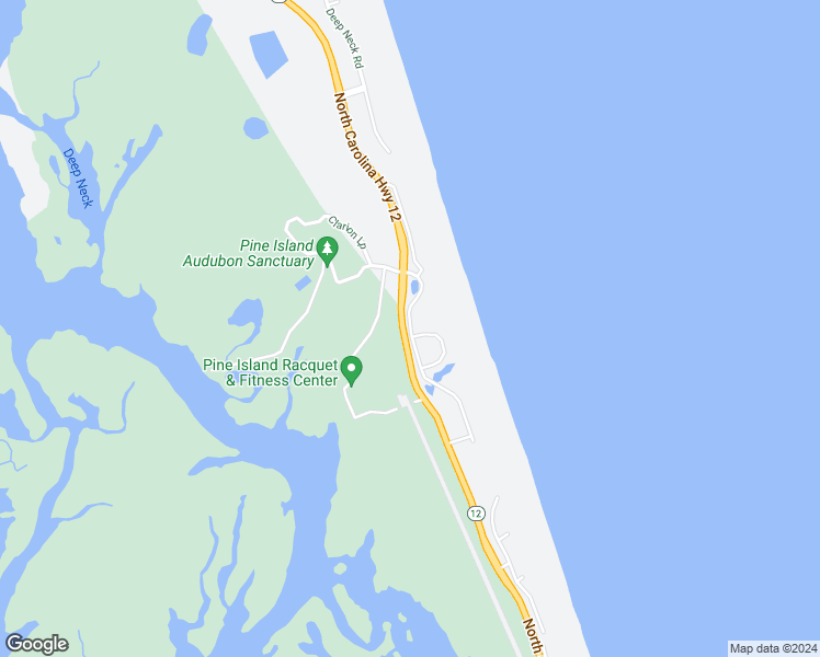 map of restaurants, bars, coffee shops, grocery stores, and more near 333 Audubon Drive in Corolla