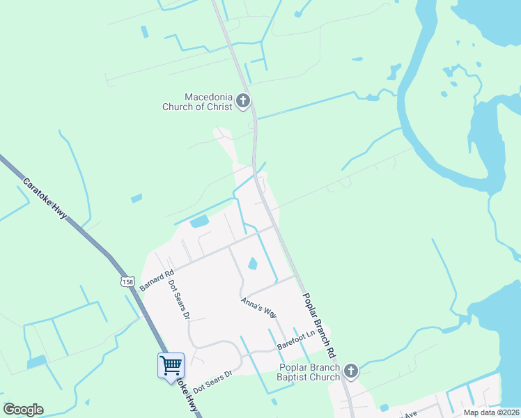 map of restaurants, bars, coffee shops, grocery stores, and more near 101 Kelly Lane in Poplar Branch