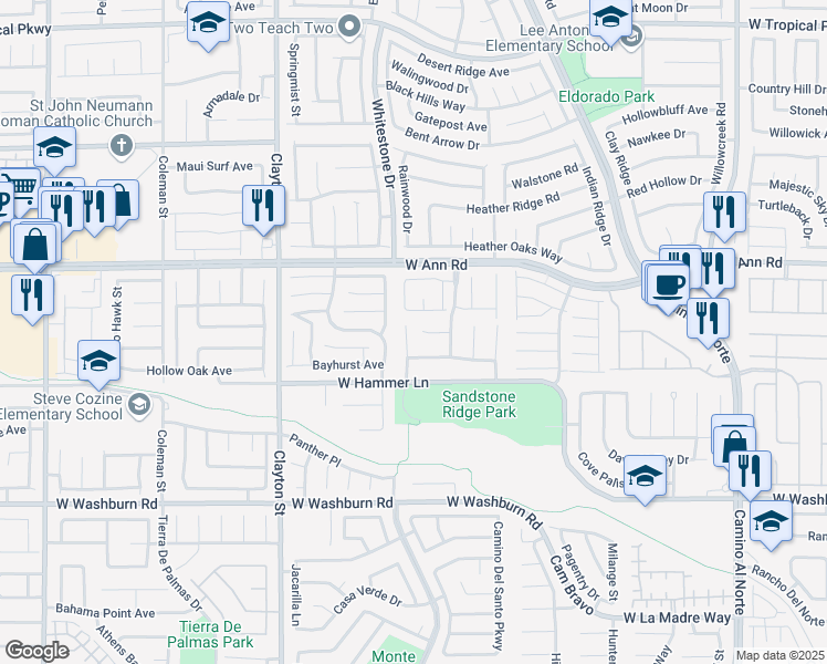map of restaurants, bars, coffee shops, grocery stores, and more near 5438 Royal Yacht Way in North Las Vegas