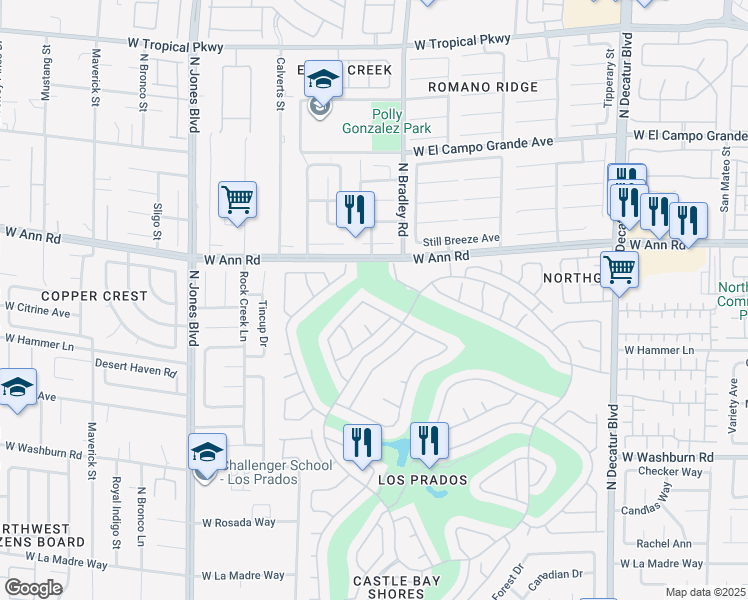 map of restaurants, bars, coffee shops, grocery stores, and more near 5508 Lochmor Avenue in Las Vegas