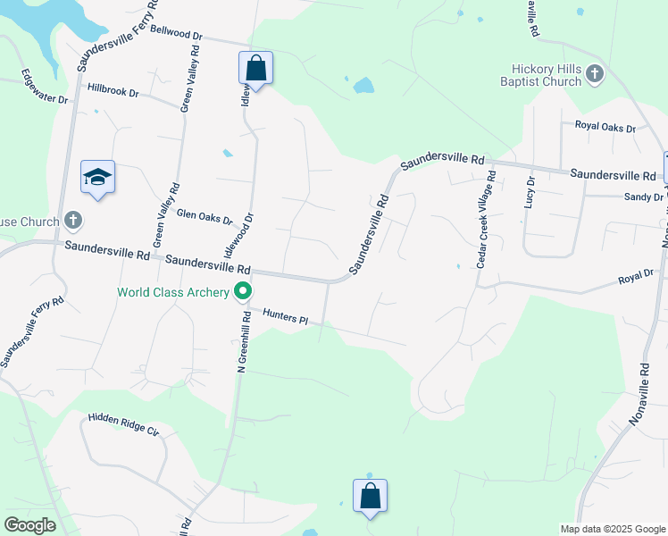 map of restaurants, bars, coffee shops, grocery stores, and more near 3010 Nottingham Circle in Mount Juliet