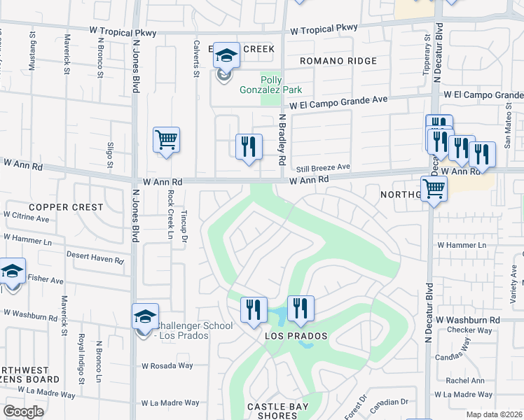 map of restaurants, bars, coffee shops, grocery stores, and more near 5508 Lochmor Avenue in Las Vegas