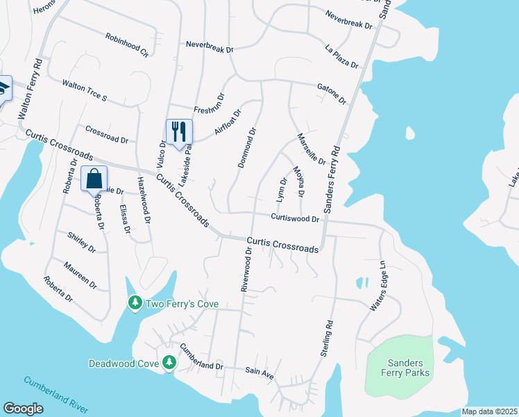 map of restaurants, bars, coffee shops, grocery stores, and more near 112 Curtiswood Drive in Hendersonville