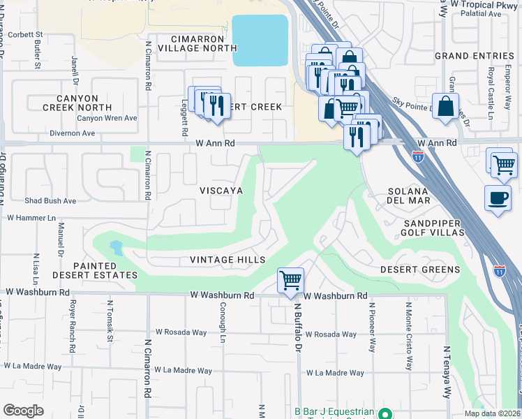 map of restaurants, bars, coffee shops, grocery stores, and more near 7736 Purple Sky Drive in Las Vegas