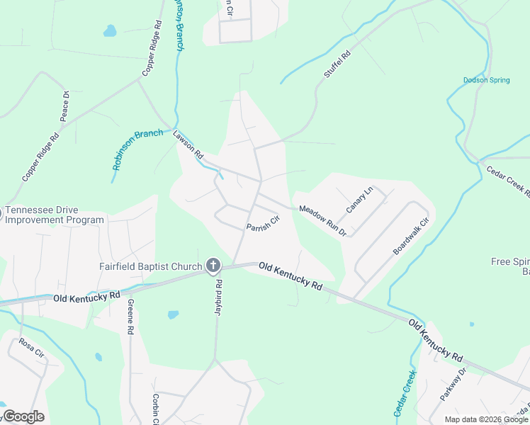 map of restaurants, bars, coffee shops, grocery stores, and more near 4583 Parrish Circle in Morristown