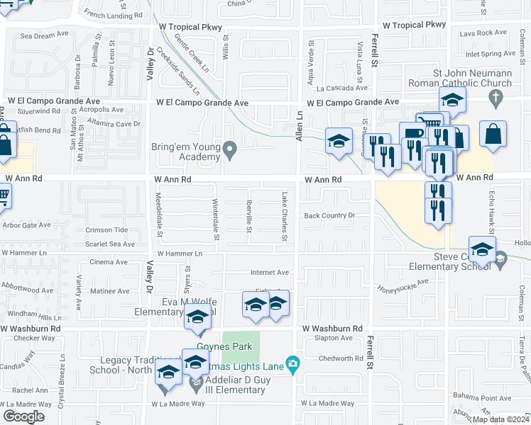 map of restaurants, bars, coffee shops, grocery stores, and more near 3738 Saint Phillip Court in North Las Vegas