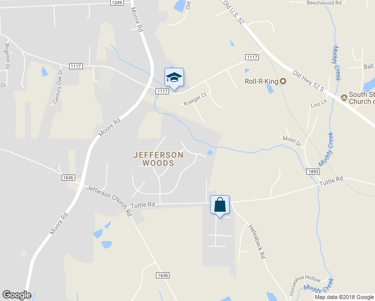 map of restaurants, bars, coffee shops, grocery stores, and more near 9078 Chancerwood Drive in Rural Hall