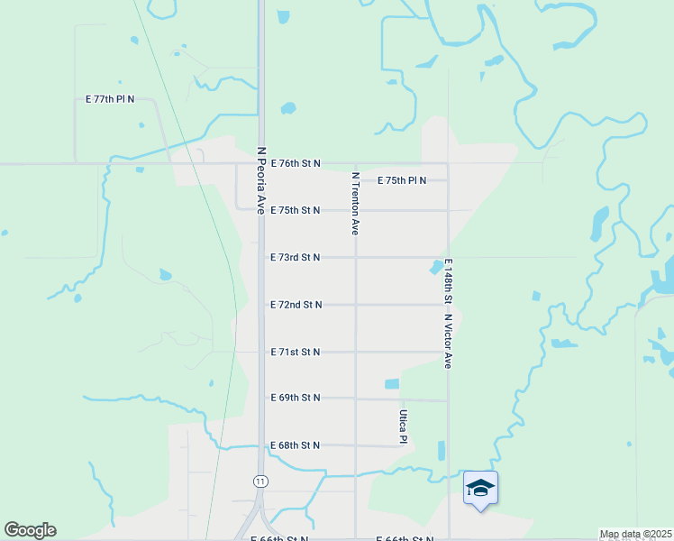 map of restaurants, bars, coffee shops, grocery stores, and more near 7222 North Trenton Avenue in Tulsa