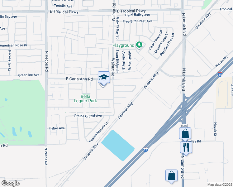 map of restaurants, bars, coffee shops, grocery stores, and more near 3909 Fragrant Jasmine Avenue in North Las Vegas