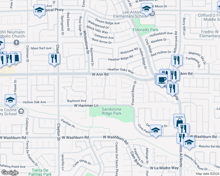 map of restaurants, bars, coffee shops, grocery stores, and more near 1531 Laguna Palms Avenue in North Las Vegas