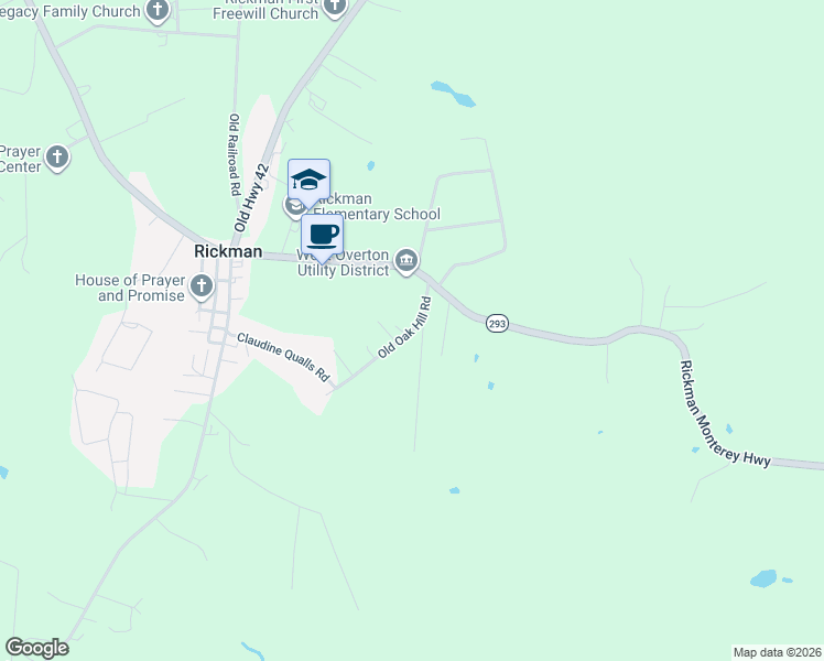 map of restaurants, bars, coffee shops, grocery stores, and more near 126 Dial Lane in Rickman