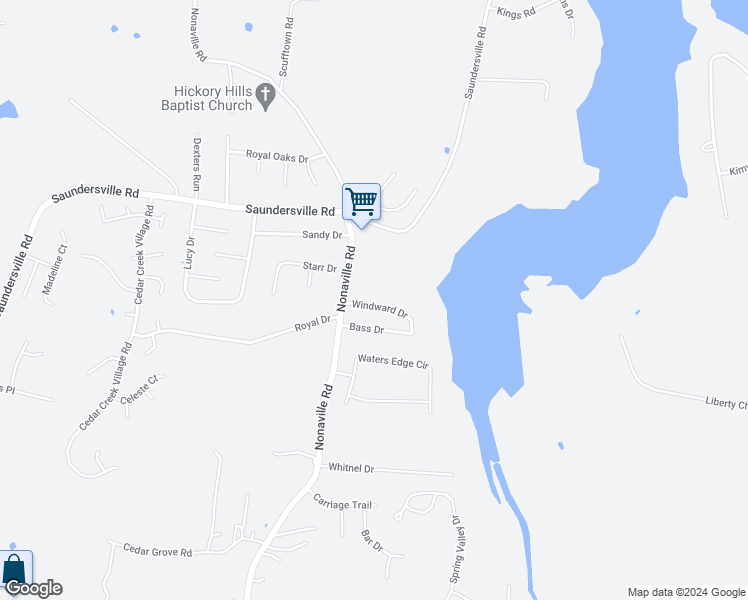 map of restaurants, bars, coffee shops, grocery stores, and more near 111 Windward Drive in Mount Juliet