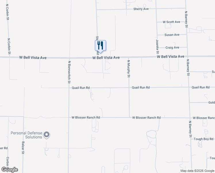 map of restaurants, bars, coffee shops, grocery stores, and more near 3680 Quail Run Road in Pahrump