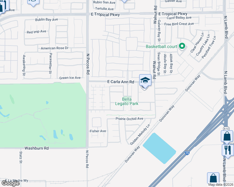 map of restaurants, bars, coffee shops, grocery stores, and more near 3637 Turquoise Waters Avenue in North Las Vegas