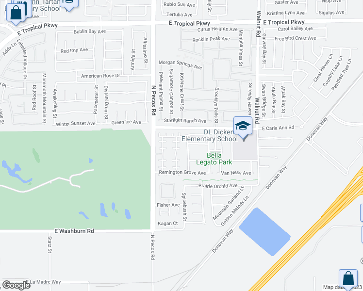 map of restaurants, bars, coffee shops, grocery stores, and more near 3544 Contento Crest Court in North Las Vegas