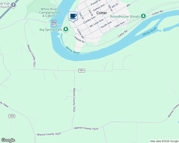 map of restaurants, bars, coffee shops, grocery stores, and more near 1234 Marion County 7031 in Flippin