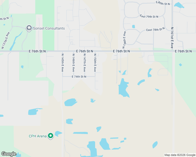 map of restaurants, bars, coffee shops, grocery stores, and more near 7405 North 150th East Avenue in Owasso