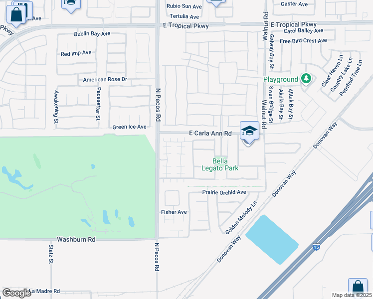 map of restaurants, bars, coffee shops, grocery stores, and more near 3540 Turquoise Waters Avenue in North Las Vegas